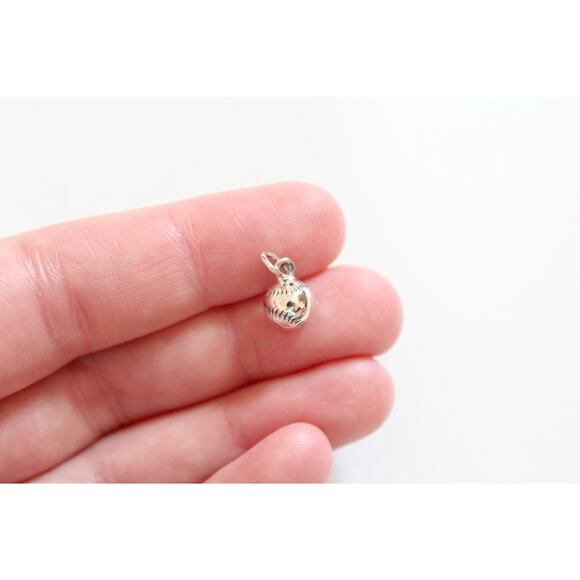 Sterling Silver Softball Charm, Softball Charm, Baseball Charm - Picture 1 of 3